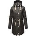 NAVAHOO Damen modischer Regen Jacke Outdoor Regenmantel Regenparka Wasserdicht Flower of Ocean