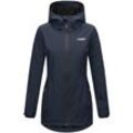 MARIKOO Damen Sportliche Jacke Outdoorjacke Lange Übergangs Regenjacke mit Kapuze Honigbeere