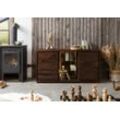 Massivmoebel24 Sideboard Sideboard Akazie 145x40x78 dunkelbraun lackiert BARK #200, braun