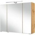 HELD MÖBEL Spiegelschrank Malibu Breite 80 cm, mit Spiegeltüren und Türendämpfern, braun