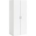 Home affaire Kleiderschrank graue Stangengriffe, einfache Selbstmontage, 175,4 x 77,6 x 49,5 cm, weiß