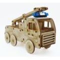 DeColibri Spielzeug-Feuerwehr Bastelset Basteln Kinder Erwachsene Holz Feuerwehr, (Bastelset zum Bemalen und Gestalten), Made in Germany, beige