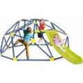 Kletterkuppel mit Rutsche, Klettergerüst in Kuppelform mit Stoffplattform, 180 kg Belastbarkeit, Outdoor & Indoor Spielplatz für 3-10 Jährige, Ideal