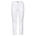 Schmale Stretch-Jeans mit Destroyed-Effekten, white Denim, Gr.54