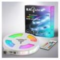 B.K.Licht LED-Streifen 5m USB RGBIC Strip Band dimmbar Musiksensor Fernbedienung - BKL1563, Lichtleiste Farbwechsel Lauflicht Musik Sync 5W 150 LED selbstklebend