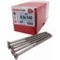 50x Fischer Spanplattenschrauben 8,0x140 Power Fast A2 tx Senkkopf Teilgewinde