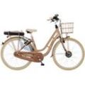 FISCHER Fahrrad E-Bike CITA RETRO 2.2 522, 7 Gang Shimano Nexus Schaltwerk, Nabenschaltung, Frontmotor, 522 Wh Akku, (mit Fahrradschloss), Pedelec, Elektrofahrrad für Damen u. Herren, Cityrad, braun