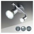 B.K.Licht Wandleuchte LED Deckenspot 25,5cm 2-flammig drehbar schwenkbar silber - 30-01-02-T, LED fest integriert, Warmweiß, 3000K Deckenlampe Inkl 2x 3W 250lm GU10 Leuchtmittel Flur Wohnzimmer, silberfarben