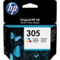 HP 305 Tintenpatrone (Packung, 1-tlg., original Druckerpatrone 305 yellow/magenta/cyan), bunt|gelb