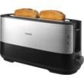 Philips Toaster HD2692/90, 1 langer Schlitz, für 2 Scheiben, 950 W, mit Aufwärm- und Auftaufunktion, integriertem Brötchenaufsatz, schwarz
