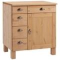 Home affaire Unterschrank Oslo 75 cm breit, 1 Tür, 5 Schubladen, aus Kiefer, Metallgriffe, beige