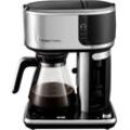 RUSSELL HOBBS Filterkaffeemaschine Attentiv 26230-56 Coffee Bar, 1,25l Kaffeekanne, Papierfilter 1x4, schwarz|silberfarben