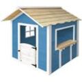 Spielhaus - der GROßE palast blau - 118 x 138 x 132 cm - ohne Bank - fsc zertifiziertes Kinderspielhaus, inkl. Montagematerial i Gartenhaus Holzhaus