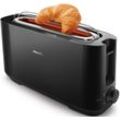 Philips Toaster HD2590/90, 1 langer Schlitz, für 2 Scheiben, 950 W, mit Aufwärm- und Auftaufunktion, schwarz