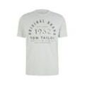 TOM TAILOR T-Shirt Gestreiftes Shirt Rundhals Bedrucktes T-Shirt mit Print (1-tlg) 5572 in Weiß, blau|weiß