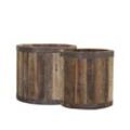 Chic Antique Grimaud Blumentopf Holz 2er Set, H23/Ø20 cm natur