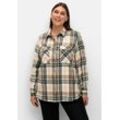 Karierte Bluse aus weich angerautem Flanell, mint gemustert, Gr.54