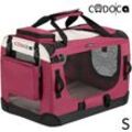 Deuba - cadoca® Hundetransportbox faltbar Katzentransportbox Transportbox Autobox Hundebox Box versch. Größen Farbwahl s - Dunkelrot