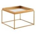 WOHNLING Couchtisch Glas gold 60,0 x 60,0 x 41,0 cm