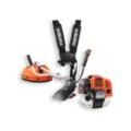 Benzin Motorsense - 2in1 Multitool Trimmer mit 62cc 3,5PS Leistung, 2-Takt - Profi-Tragegurt Rasentrimmer, Freischneider fs Faden - Easy Starter