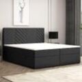 Boxspringbett MALIBU mit Bettkasten 140 x 200 cm Webstoff Schwarz Bett Bettkasten Hotelbett