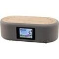 PEAQ PCR 120BT-W DAB+ Wecker, FM, DAB+, Bluetooth, grau/braun