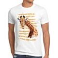 style3 Print-Shirt Herren T-Shirt Giraffe safari zoo afrika sommer, weiß