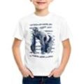 style3 Print-Shirt Kinder T-Shirt Gorilla safari zoo dschungel sommer, weiß