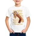 style3 Print-Shirt Kinder T-Shirt Giraffe safari zoo afrika sommer, weiß