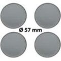 4 x Ø 57 mm Polymere Aufkleber / Metall-Optik / Nabenkappen, Felgendeckel