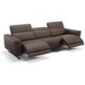 Leder 3 Sitzer Sofa ALESSO Ledergarnitur - Braun