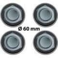 4 x Ø 60 mm Polymere Aufkleber / Radmutter-Optik / Nabenkappen, Felgendeckel