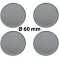 4 x Ø 60 mm Polymere Aufkleber / Metall-Optik / Nabenkappen, Felgendeckel