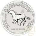 2 Unzen Silbermünze Australien Lunar I Pferd 2002