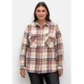 Karierte Bluse aus weich angerautem Flanell, beere gemustert, Gr.50