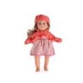 Moni Kinderpuppe 46 cm Kleidung, Haare, Mütze, bewegliche Arme Beine, ab 3 Jahre rot