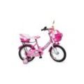 Kinderfahrrad 12 Zoll 1282 rosa mit Stützräder, Fahrradklingel, Korb, ab 3 Jahre