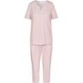RÖSCH Smart Casual Capri-Pyjama, Baumwolle, für Damen, rosa, 36
