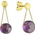 CELESTA® Damen Ohrstecker, 375er Gelbgold mit Amethyst, gold, 99