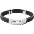 FOSSIL Herren Armband "Vintage Casual JF03686040", Leder/Edelstahl, schwarz