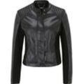 GUESS Bikerjacke, Stehkragen, verdeckter Reißverschluss, für Damen, schwarz, XS