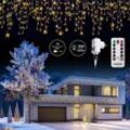 Monzana - led Regen Lichterkette warmweiß kaltweiß Innen Außen Eisregen Weihnachtsbeleuchtung Weihnachten Weihnachtsdeko 200 led warm-weiß