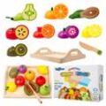 Kinderküche Zubehör Spielküche Obst Schneiden Holz Kaufladen Set