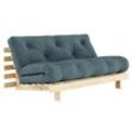 KARUP Design - Roots Schlafsofa, 160 x 200 cm, Kiefer natur / petrolblau (757)