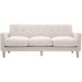 Design-Sofa skandinavisch naturfarbener Stoff 3-Sitzer LUNA