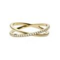 Fossil Fingerring ALL STACKED UP, JF03752710, Mit Zirkonia (synth), gelb|goldfarben