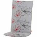 Siena Garden Mirach Sesselauflage Baumwolle 120x48 cm Blumen Rot-Anthrazit