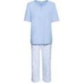 Baumwoll-Pyjama Set, Druck hellblau, 40/42