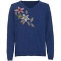 Baumwoll-Mix-Pullover, Melange blau, 44/46