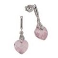 Zeeme for Kids Ohrringe 925/- Sterling Silber Zirkonia rosa 2,1cm Glänzend